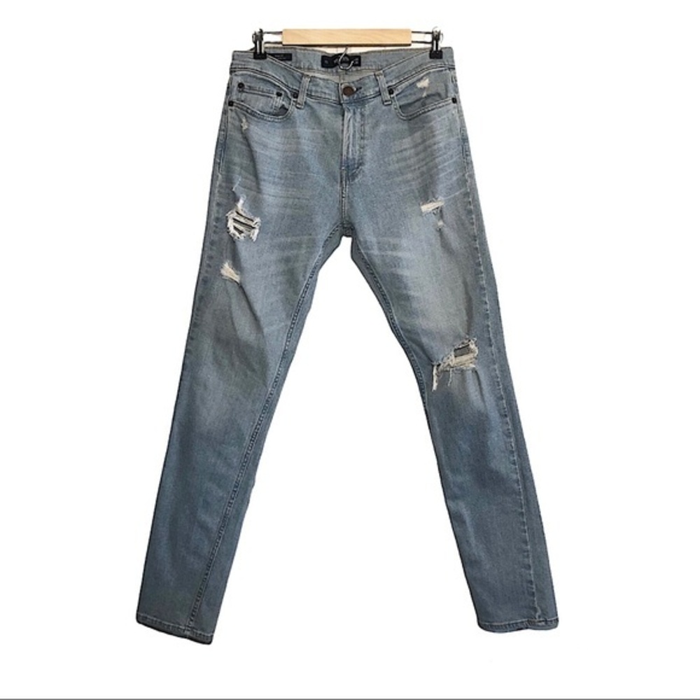 Hollister Cotton Blend  Epic Flex Light Blue Distressed Skinny Fit Jeans W32 L34